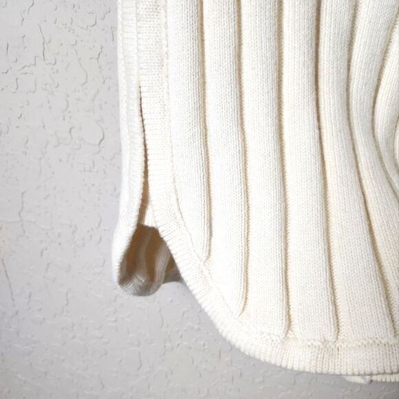FAHERTY Game Set Sweater Short Organic Cotton Cashmere Vintage Cream Size XL - Picture 7 of 10